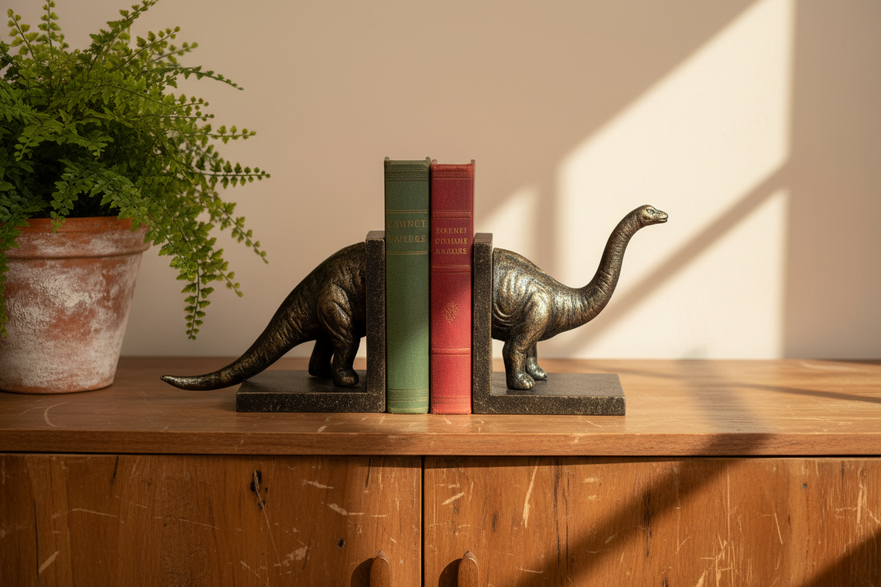 AntiquedDinosaurBookends
