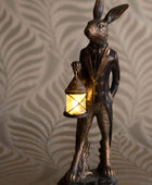 Antiqued Hare LED Lantern Ornament - The Farthing