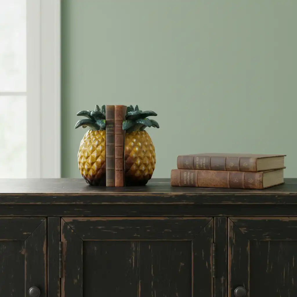 Antiqued Metal Pineapple Bookends