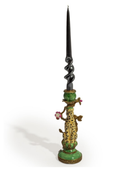 Antiqued Ornate Leopard Dinner Candle Holder 6
