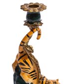 Antiqued Ornate Tiger Dinner Candle Holder 4