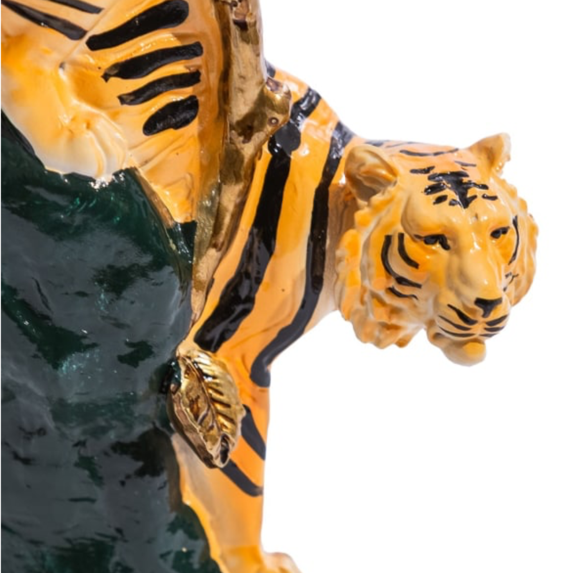 Antiqued Ornate Tiger Dinner Candle Holder 6