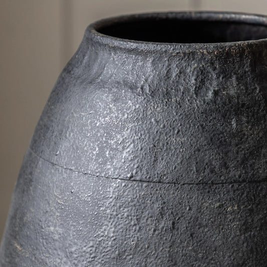 Antiqued Patina Black Vase