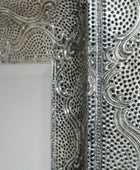 Antiqued Silver Filigree Rectangular Wall Mirror - The Farthing