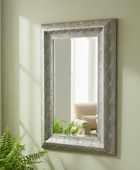 Antiqued Silver Filigree Rectangular Wall Mirror