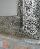 Antiqued Silver Filigree Rectangular Wall Mirror - The Farthing