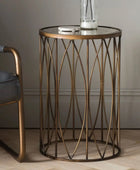 Antiqued Bronze and Aged Glass Side Table FARTHING