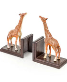 Antiqued Giraffe Bookends