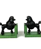 Antiqued Pair Black Poodle Bookends 1