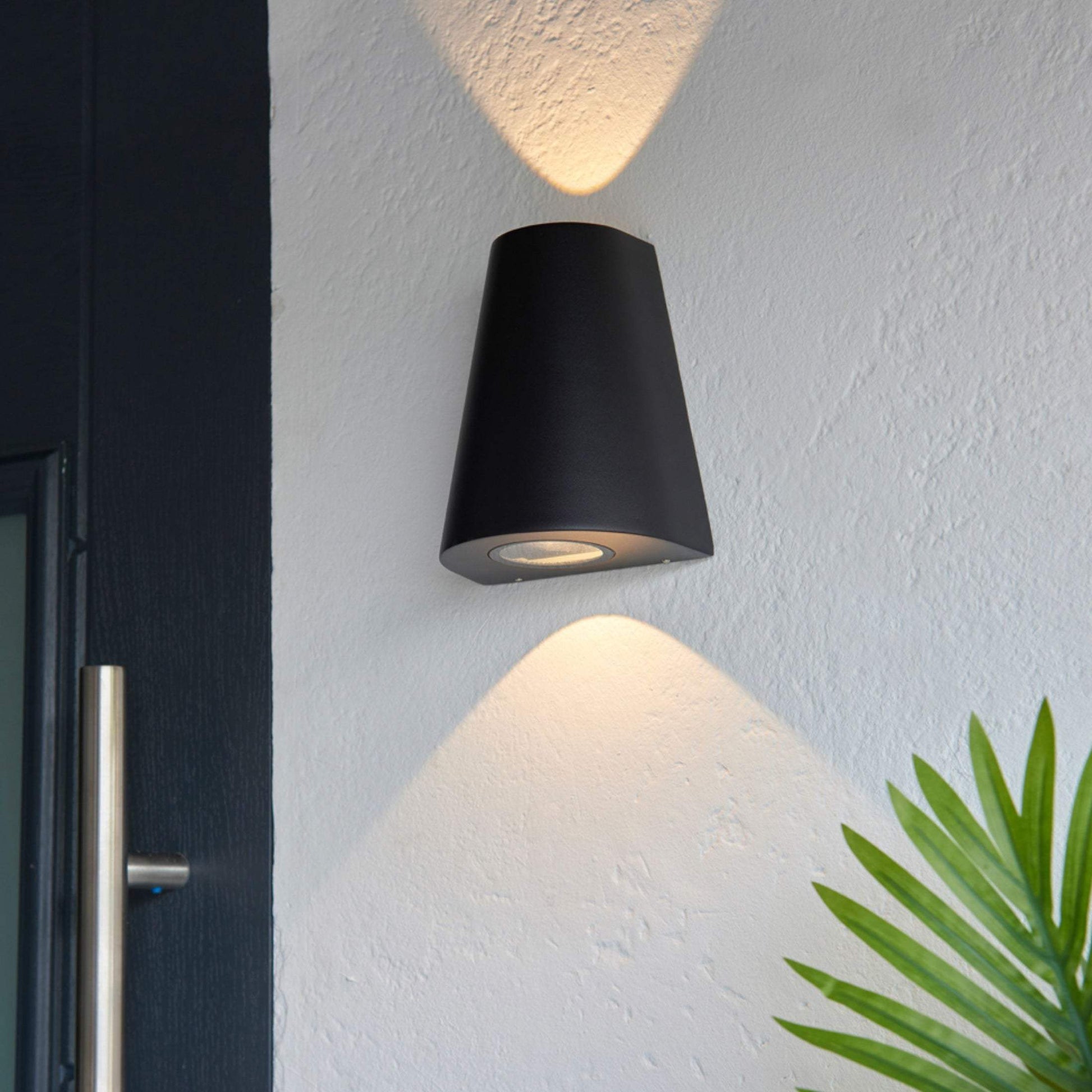 Arc Black Exterior Up & Down LED Wall Light - The Farthing