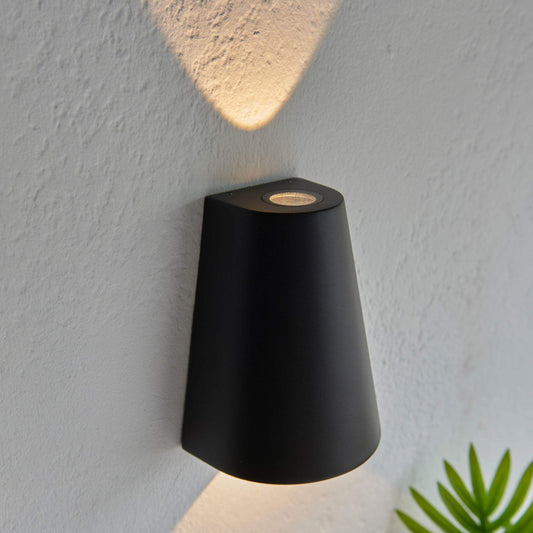 Arc Black Exterior Up & Down LED Wall Light - The Farthing