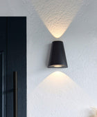 Arc Black Exterior Up & Down LED Wall Light - The Farthing