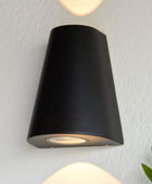 Arc Black Exterior Up & Down LED Wall Light - The Farthing