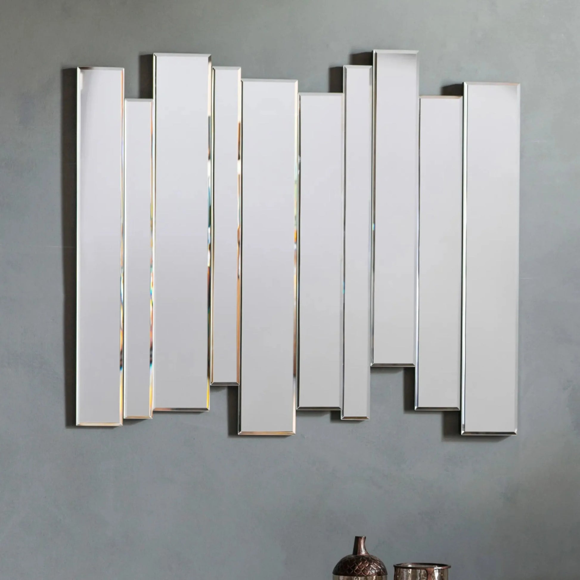 Art Deco Inspired Bevelled Panels Wall Mirror