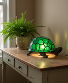 Art Nouveau Green Tiffany Tortoise Table Lamp
