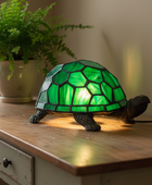 Art Nouveau Green Tiffany Tortoise Table Lamp