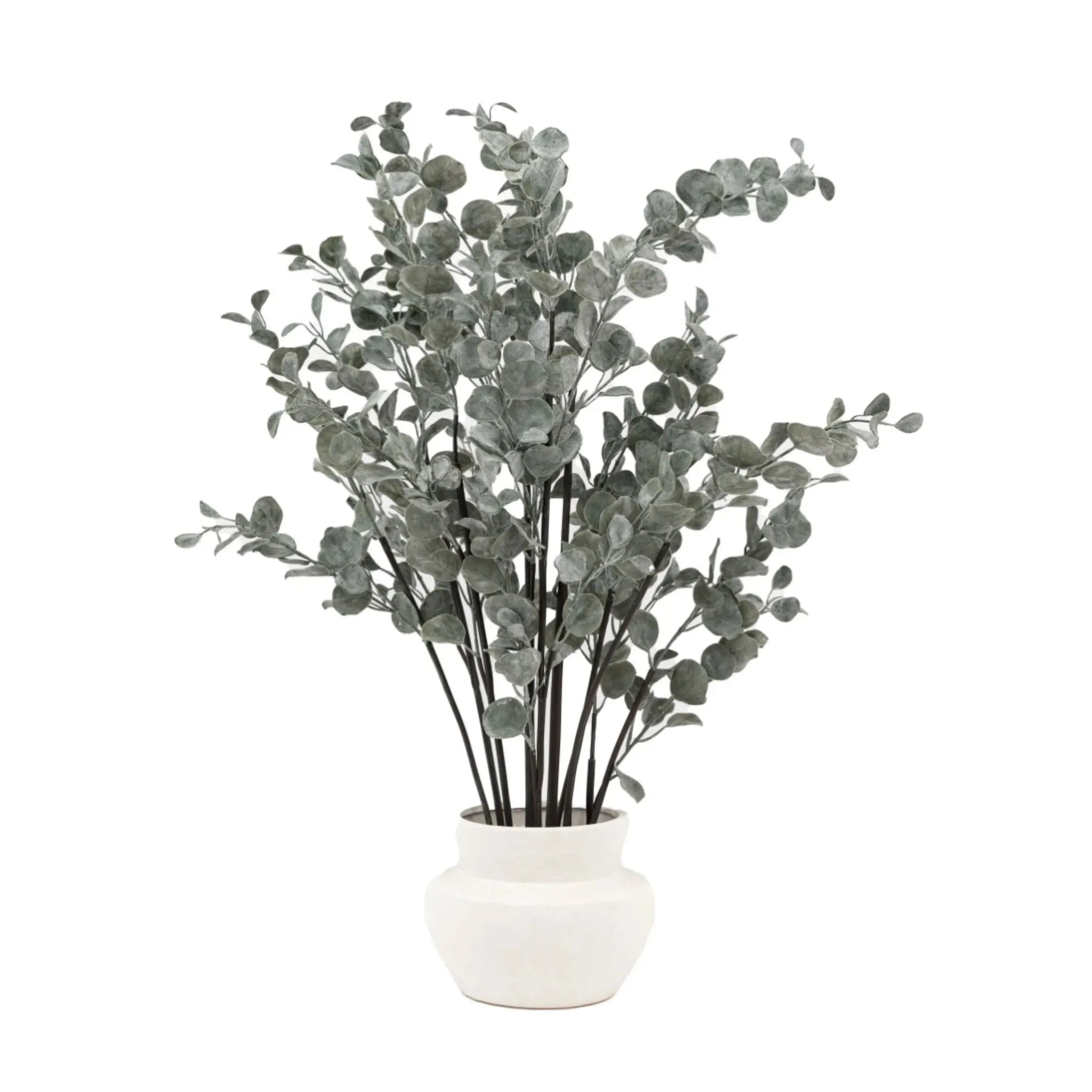 Artificial Eucalyptus Plant in White Ceramic Pot 1