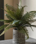 Artificial Green Feather Fern Ceramic Pot 2