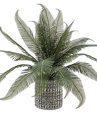 Artificial Green Feather Fern Ceramic Pot 4