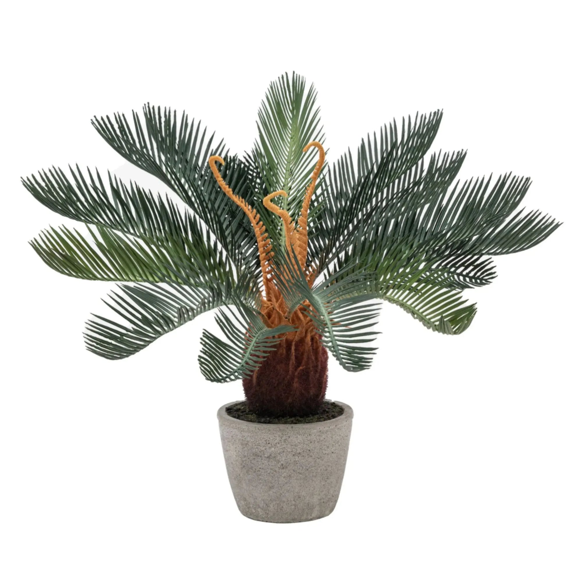 Artificial Green Palm in Grey Pot FARTHING 1