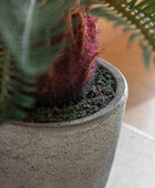 Artificial Green Palm in Grey Pot FARTHING 4