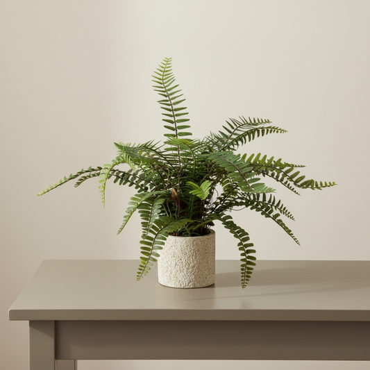 Artificial Potted Fern Plant in Resin Pot