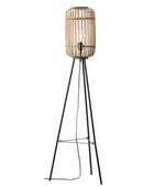 Bamboo Cage & Metal Tripod Floor Lamp