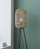 Bamboo Cage & Metal Tripod Floor Lamp 5