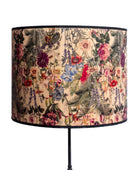 Floral patterned lampshade on a white background