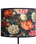 Floral patterned lampshade on a white background