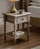 Beaded Edge Oak 1 Drawer Bedside Table