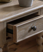 Beaded Edge Oak 1 Drawer Bedside Table 1