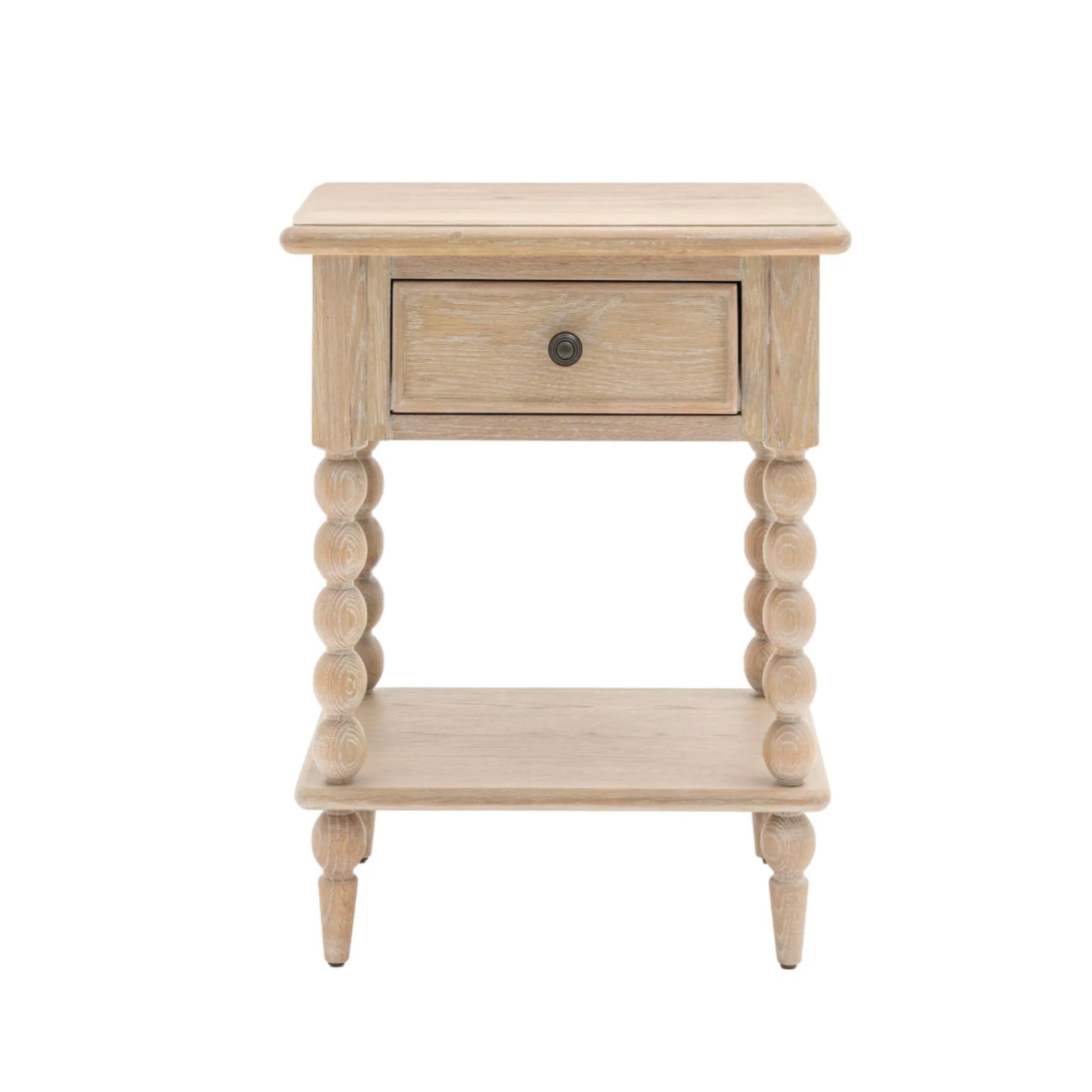 Beaded Edge Oak 1 Drawer Bedside Table 2