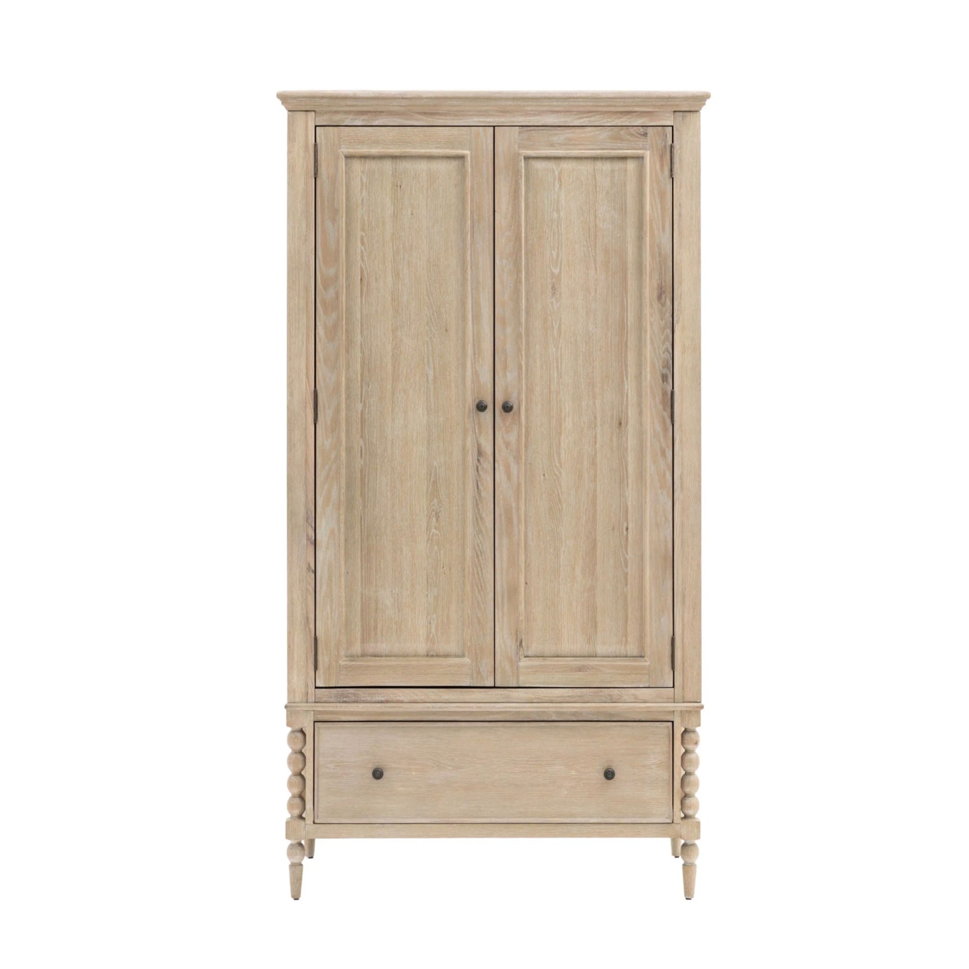 Beaded Edge Oak 2 Door 1 Drawer Wardrobe 2