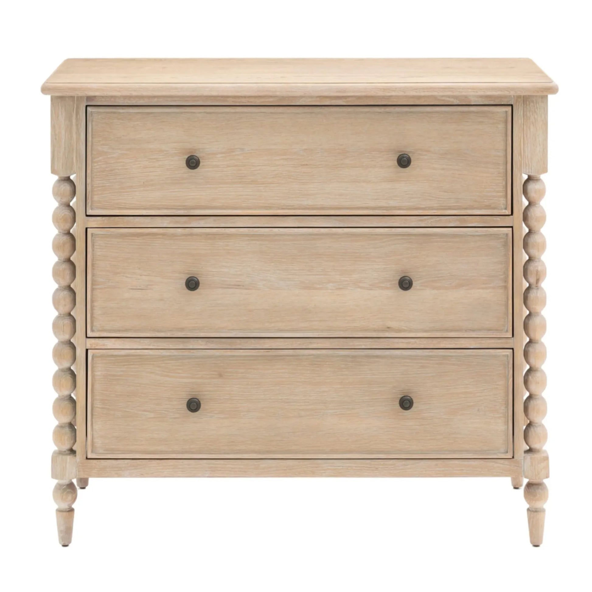 Beaded Edge Oak 3 Drawer Chest of Drawers 2