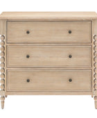 Beaded Edge Oak 3 Drawer Chest of Drawers 2