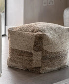 Beige Abstract Pattern Pouffe 4