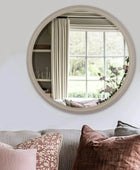 Beige Round Wall Mirror 5