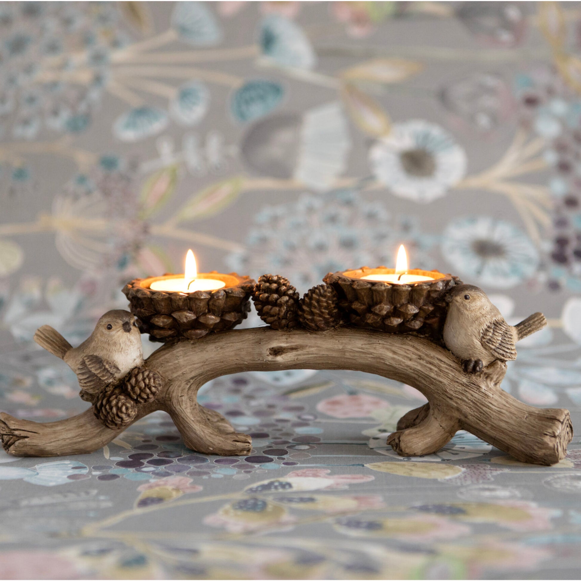 Birds On Branch Tea Light Holder