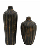 Black Aged Patina Vase Set