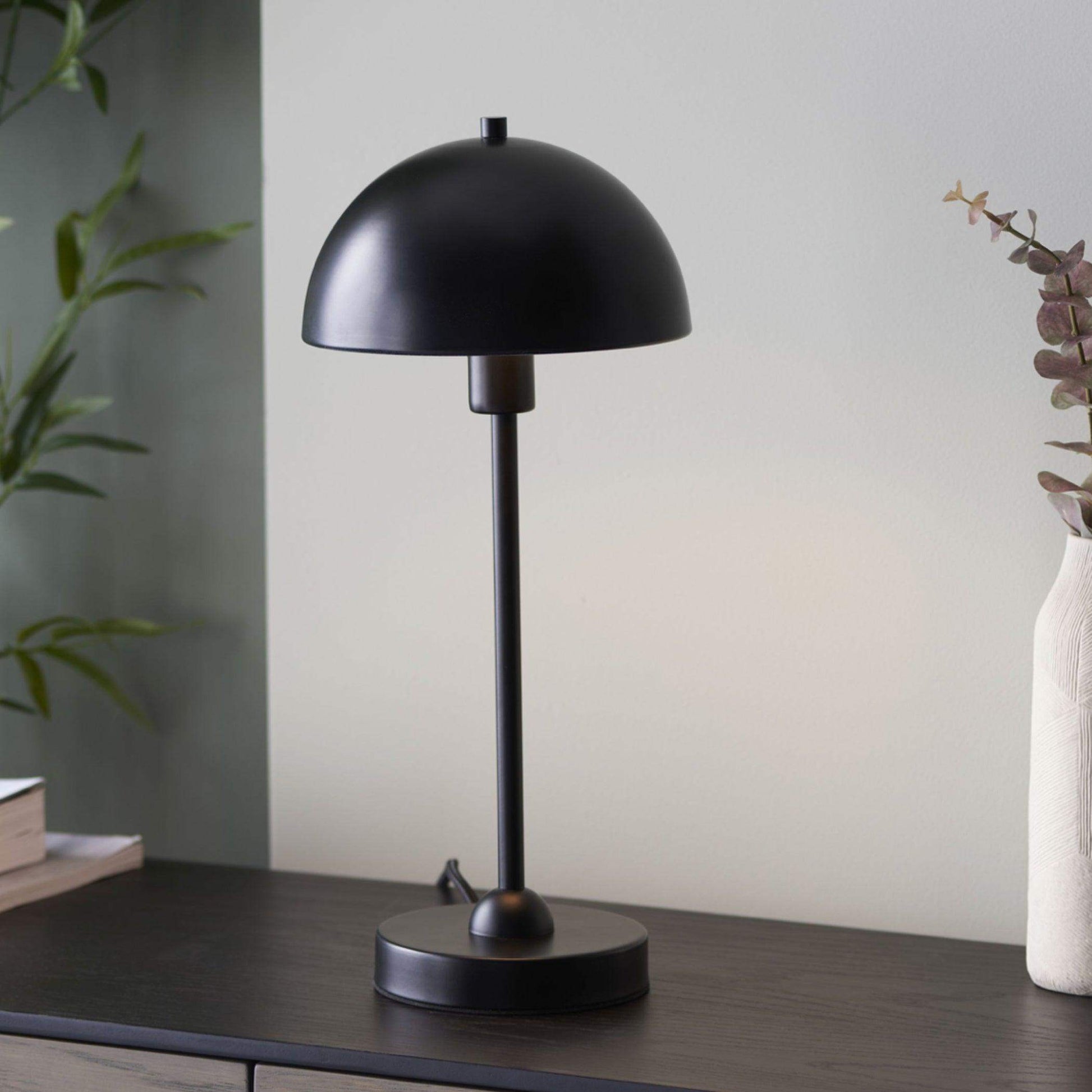 Black Domed Top Table Lamp - The Farthing