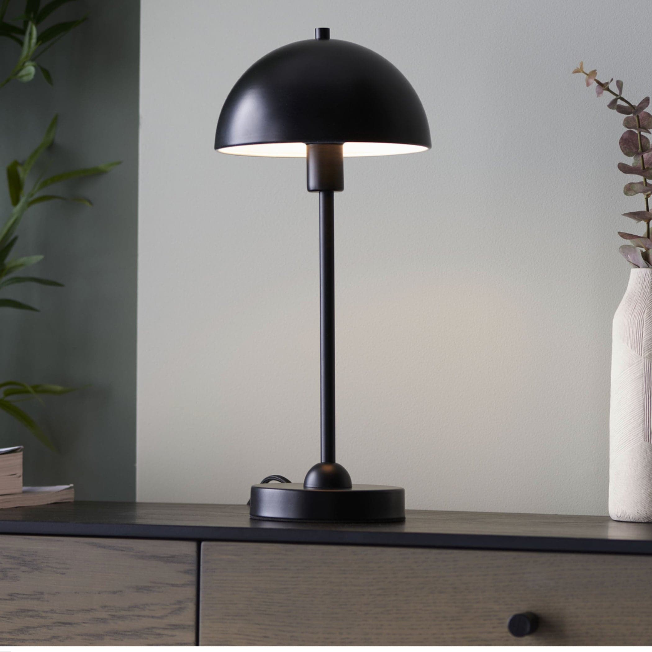 Black Domed Top Table Lamp