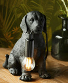 Black Labrador Puppy Table Lamp