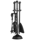 Black Metal Ball-Topped Companion Set – 4 Piece Fireplace Tools 1