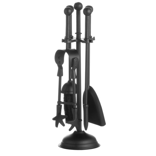 Black Metal Ball-Topped Companion Set – 4 Piece Fireplace Tools 1
