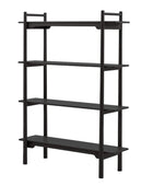 Nordic Black Oak 4 Shelf Display Unit - The Farthing