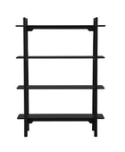 Nordic Black Oak 4 Shelf Display Unit - The Farthing