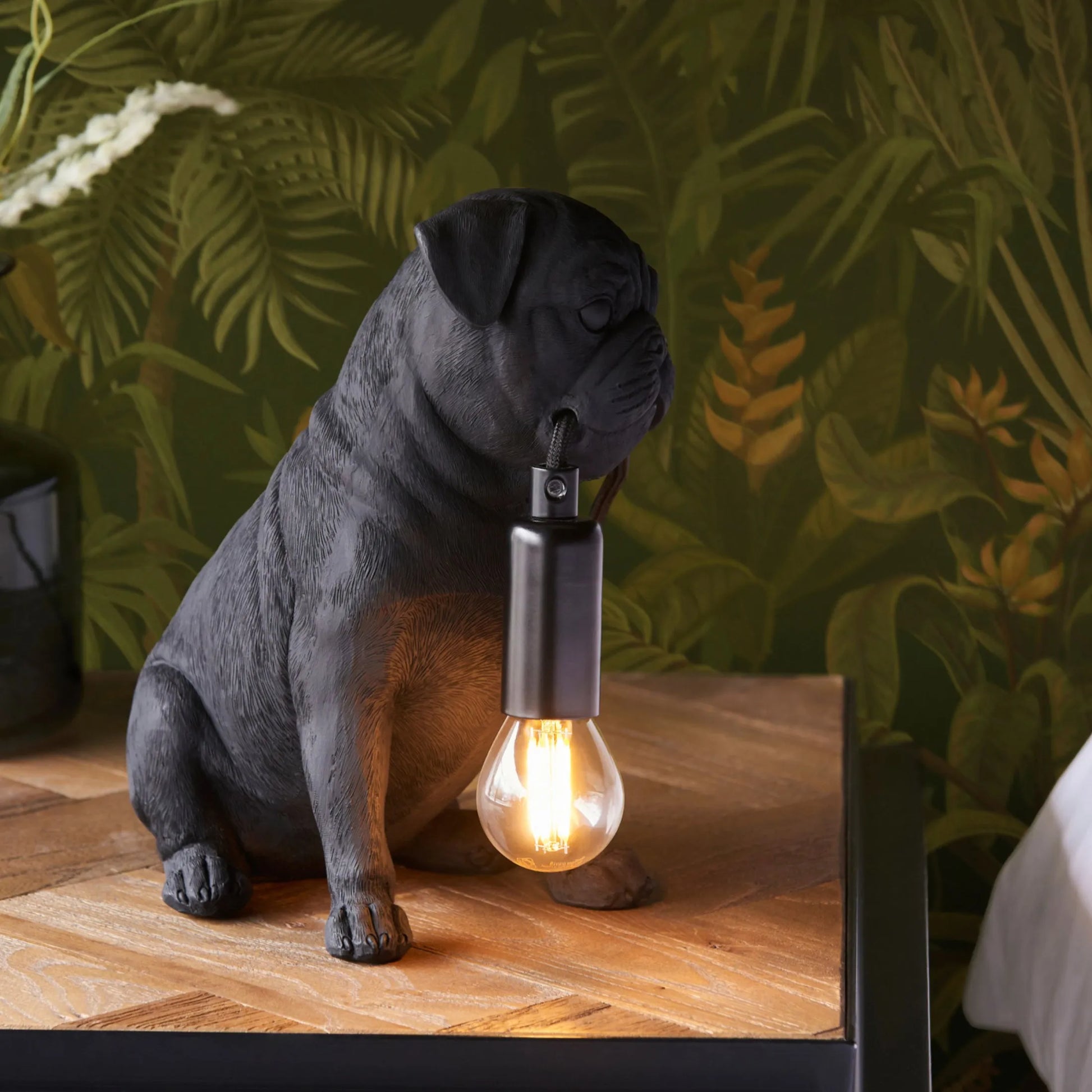 Black Pug Table Lamp 6