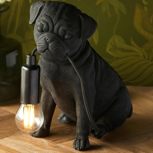 Black Pug Table Lamp1