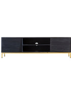 Black Rippled Wood 2 Door Media Unit 5